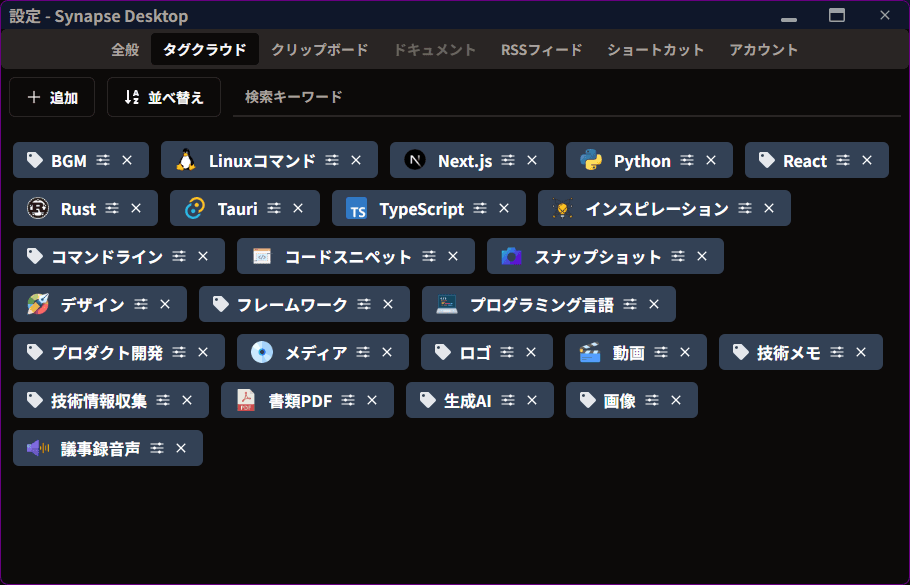 タグクラウド